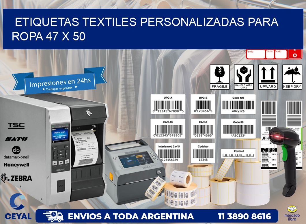 ETIQUETAS TEXTILES PERSONALIZADAS PARA ROPA 47 x 50