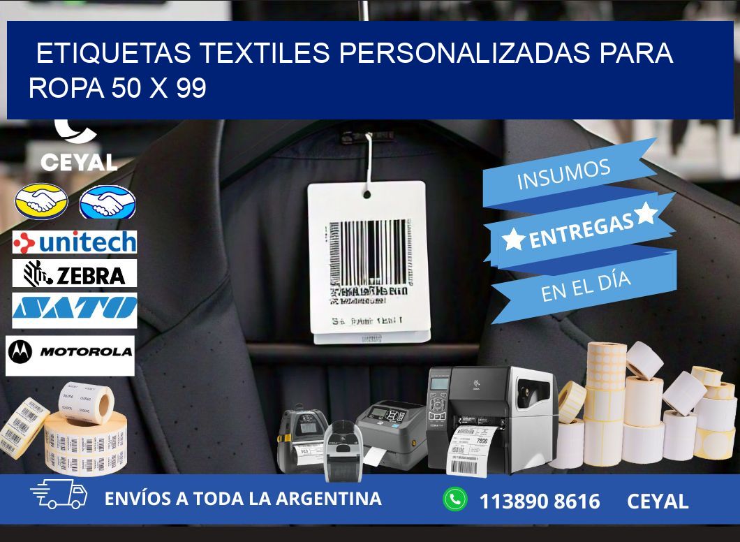 ETIQUETAS TEXTILES PERSONALIZADAS PARA ROPA 50 x 99