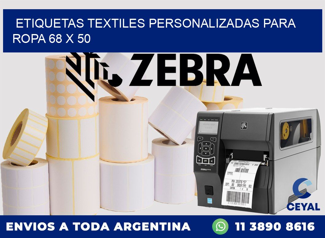 ETIQUETAS TEXTILES PERSONALIZADAS PARA ROPA 68 x 50