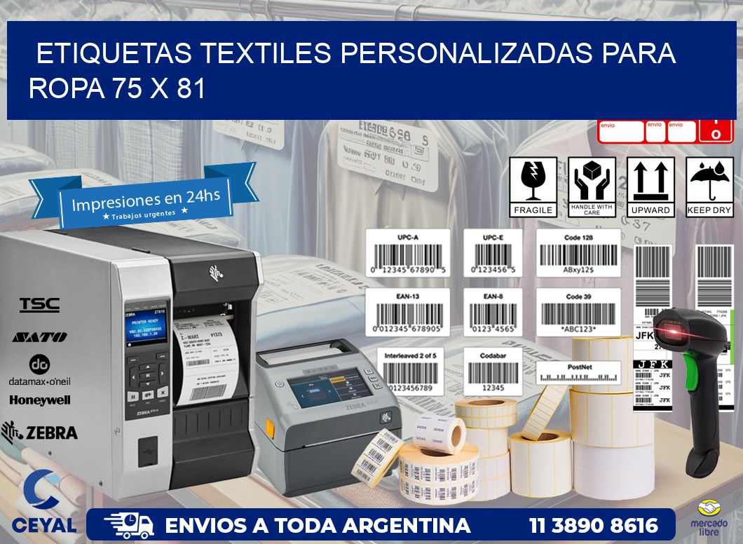 ETIQUETAS TEXTILES PERSONALIZADAS PARA ROPA 75 x 81