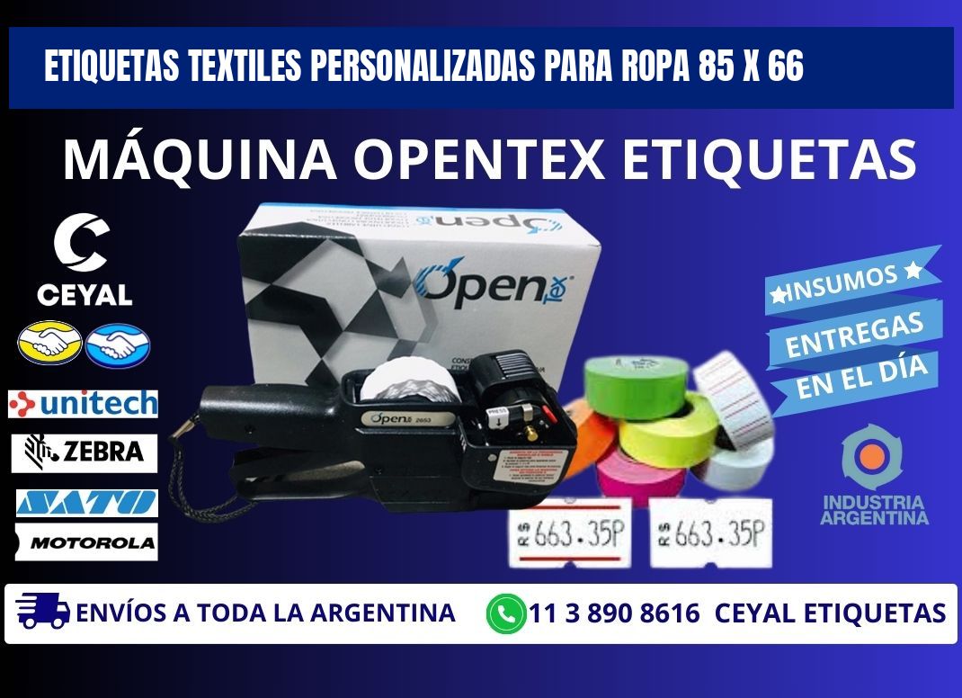 ETIQUETAS TEXTILES PERSONALIZADAS PARA ROPA 85 x 66