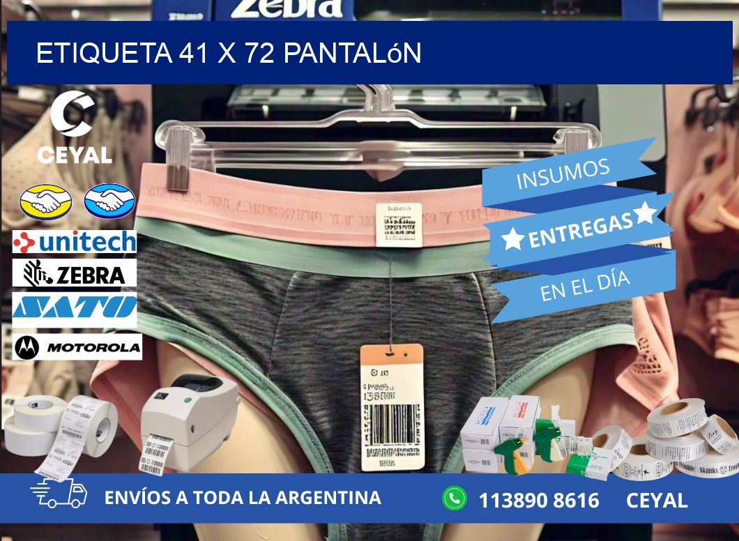 Etiqueta 41 x 72 pantalón