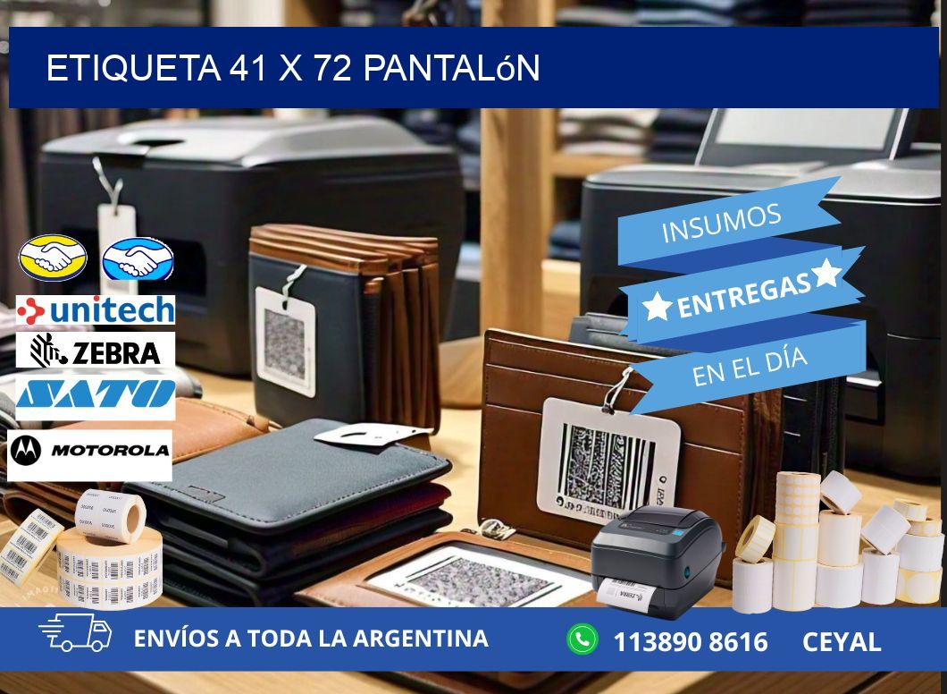 Etiqueta 41 x 72 pantalón