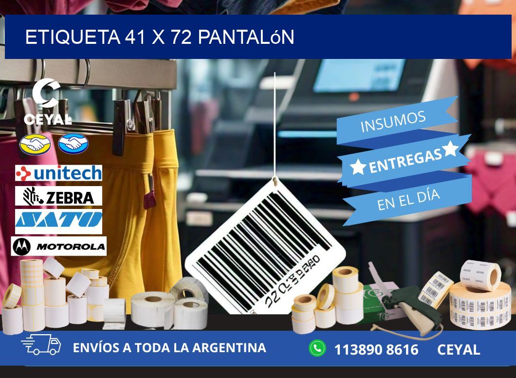 Etiqueta 41 x 72 pantalón
