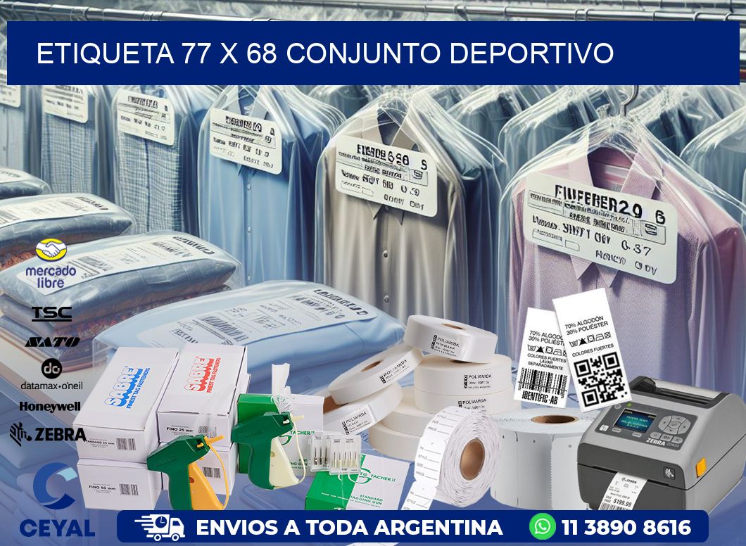 Etiqueta 77 x 68 conjunto deportivo