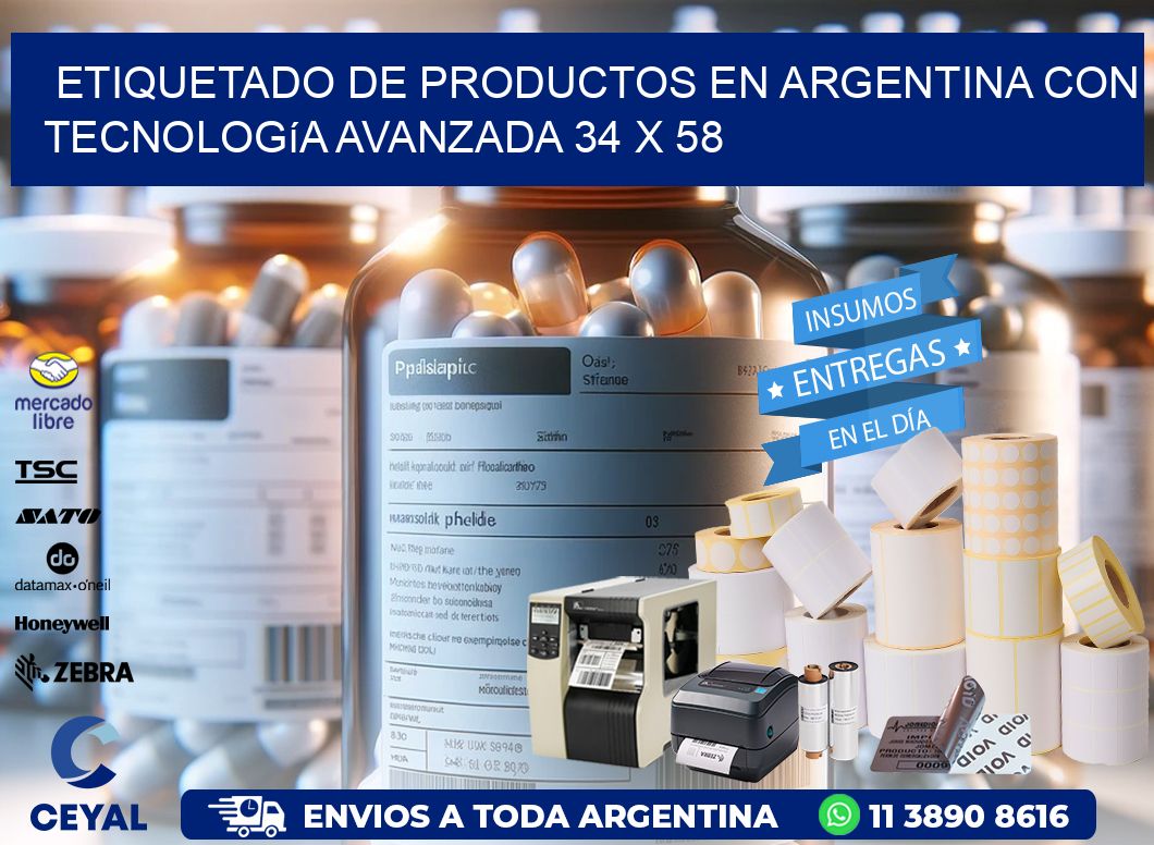 Etiquetado de Productos en Argentina con Tecnología Avanzada 34 x 58