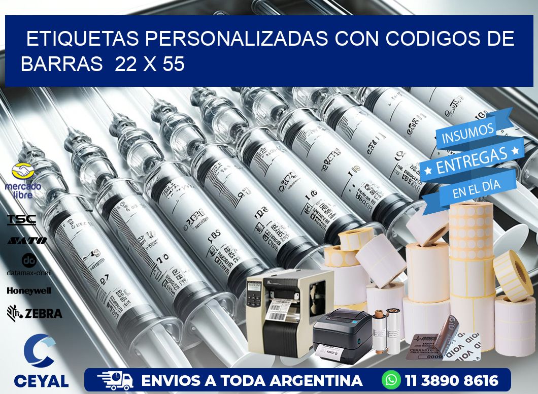 Etiquetas Personalizadas con Codigos de Barras  22 x 55