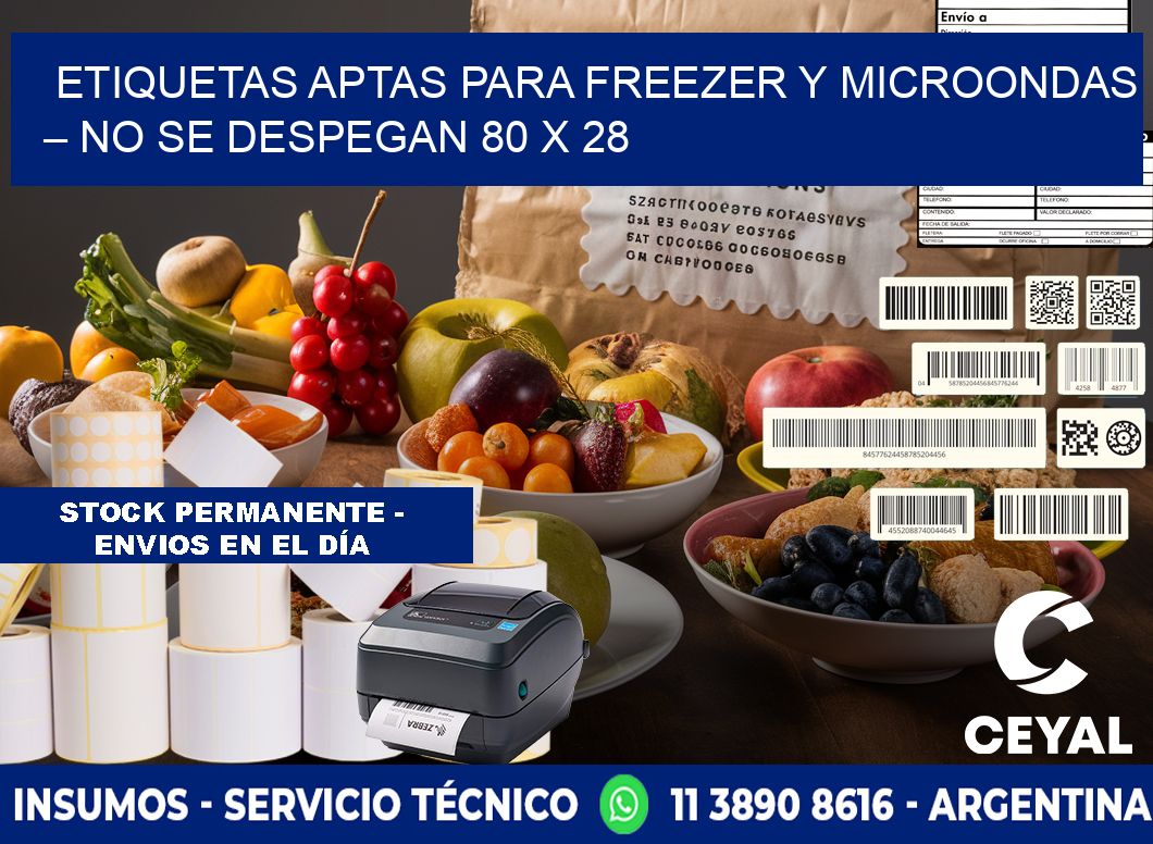 Etiquetas aptas para freezer y microondas – No se despegan 80 x 28