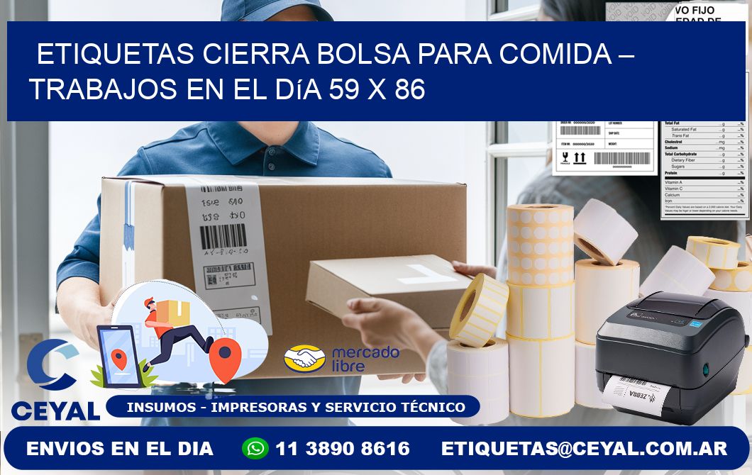 Etiquetas cierra bolsa para comida – Trabajos en el día 59 x 86