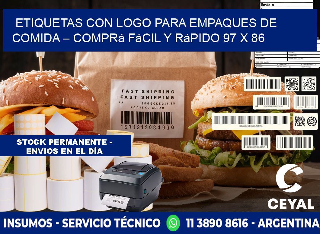 Etiquetas con logo para empaques de comida – Comprá fácil y rápido 97 x 86