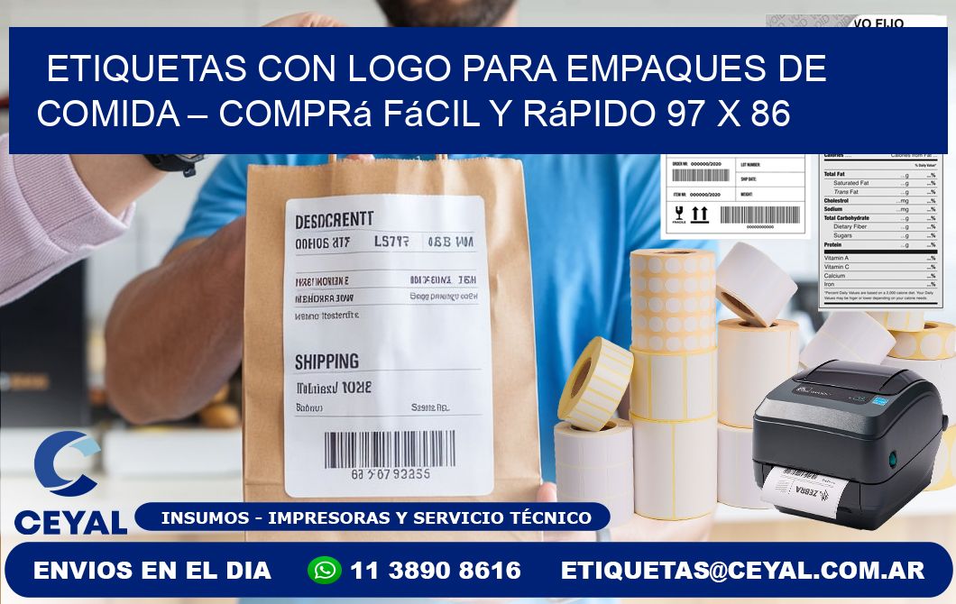 Etiquetas con logo para empaques de comida – Comprá fácil y rápido 97 x 86