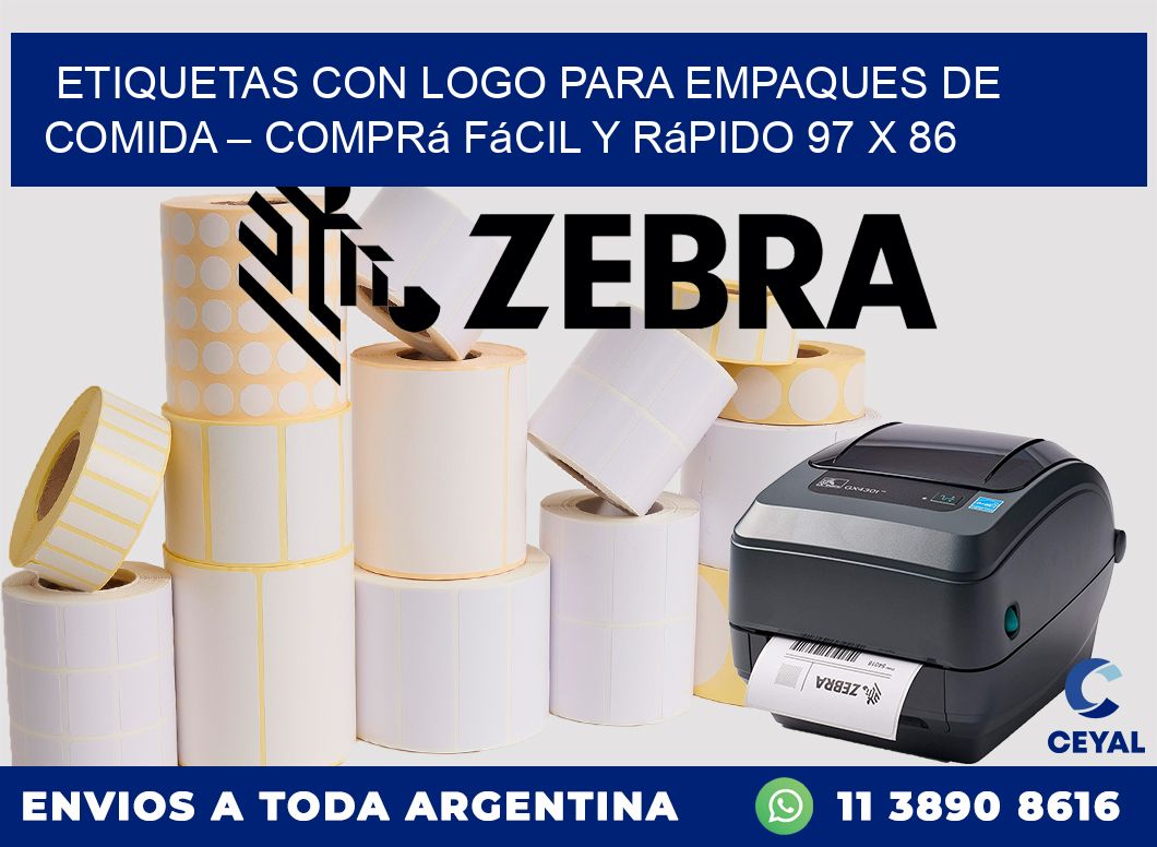 Etiquetas con logo para empaques de comida – Comprá fácil y rápido 97 x 86