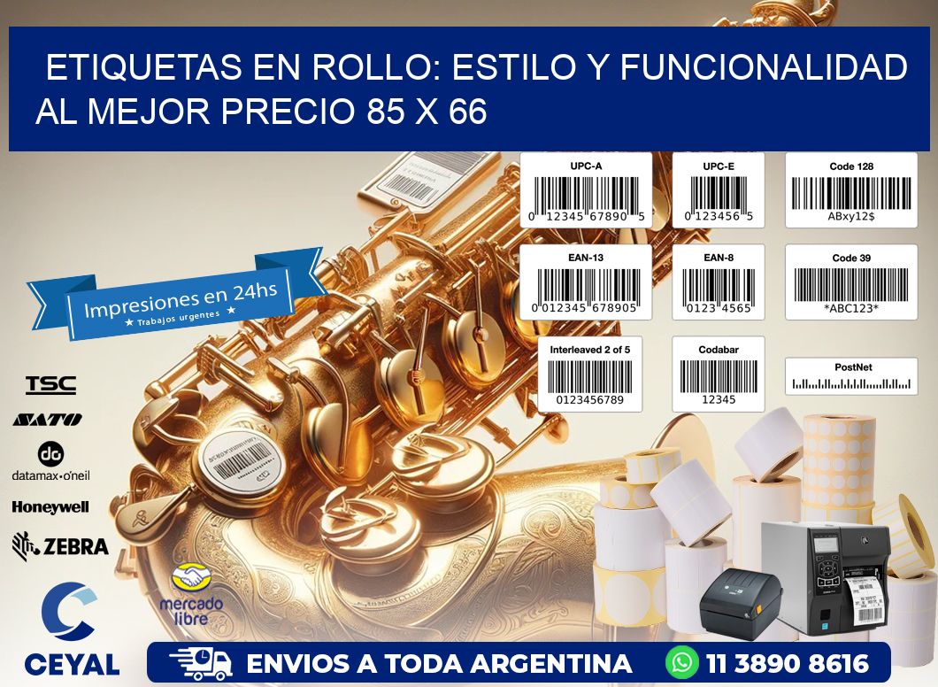 Etiquetas en Rollo: Estilo y Funcionalidad al Mejor Precio 85 x 66