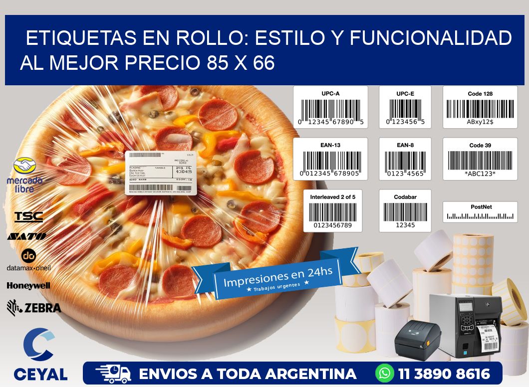 Etiquetas en Rollo: Estilo y Funcionalidad al Mejor Precio 85 x 66