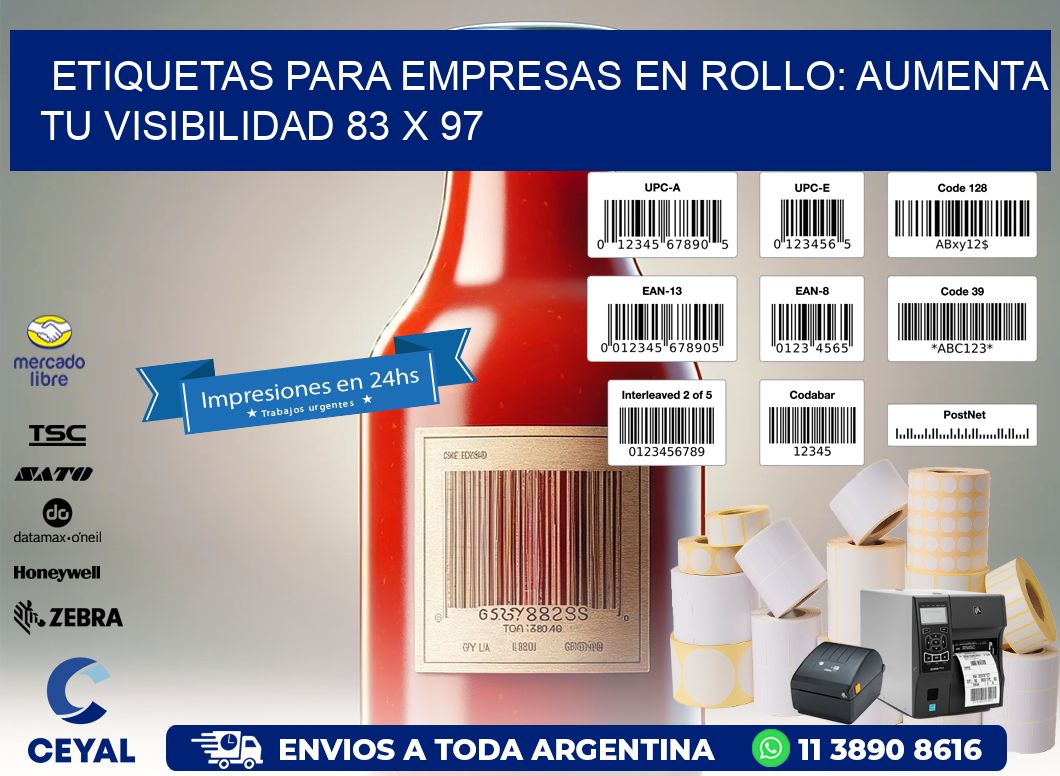 Etiquetas para Empresas en Rollo: Aumenta tu Visibilidad 83 x 97