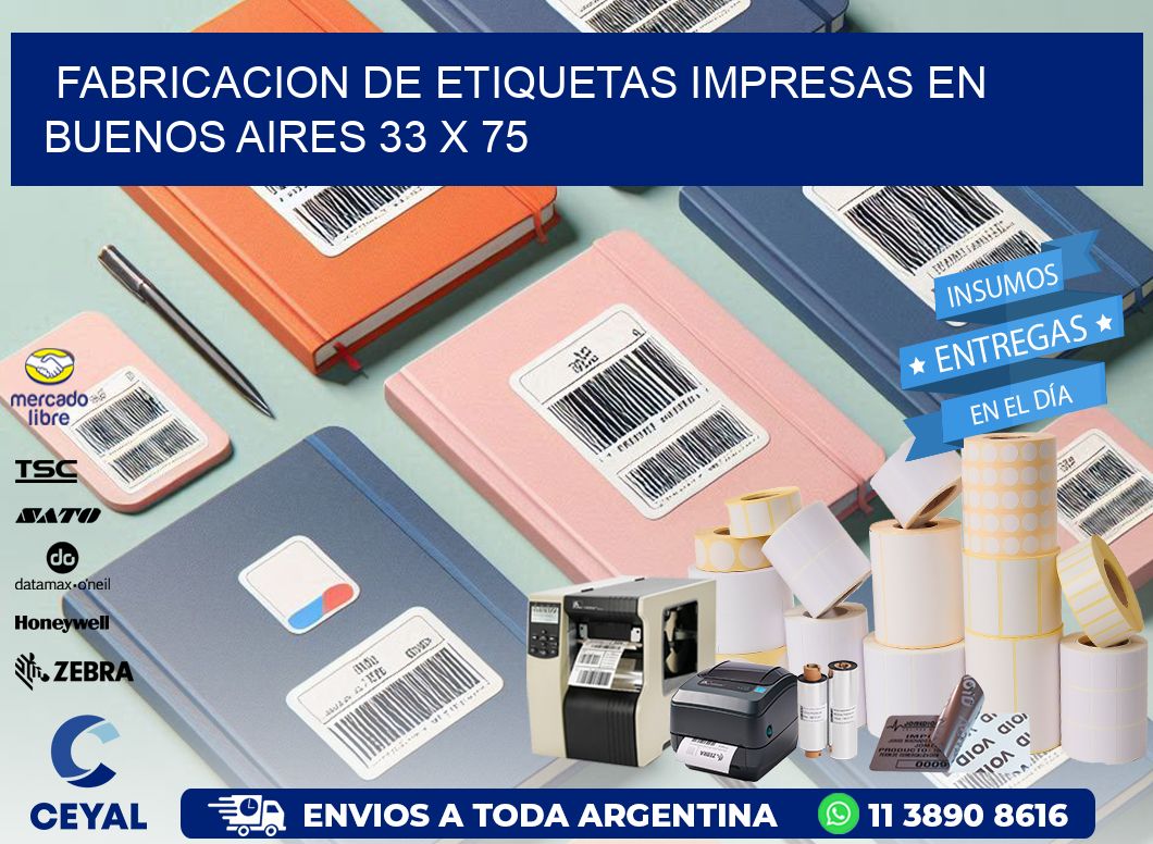 Fabricacion de Etiquetas Impresas en Buenos Aires 33 x 75