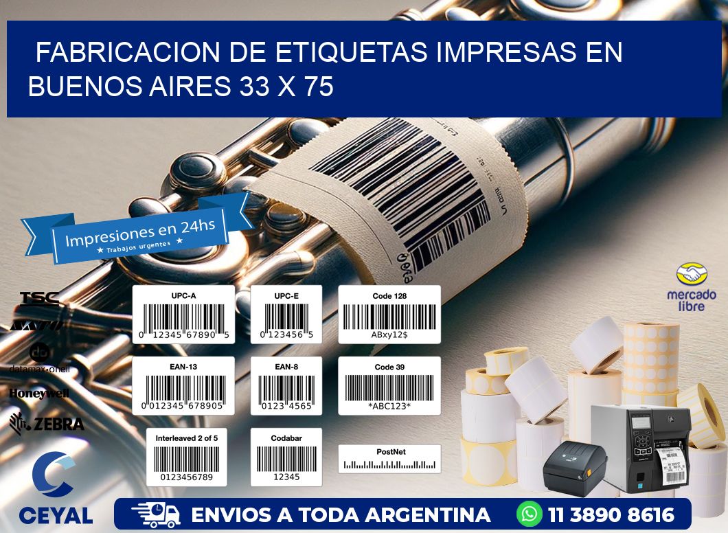 Fabricacion de Etiquetas Impresas en Buenos Aires 33 x 75