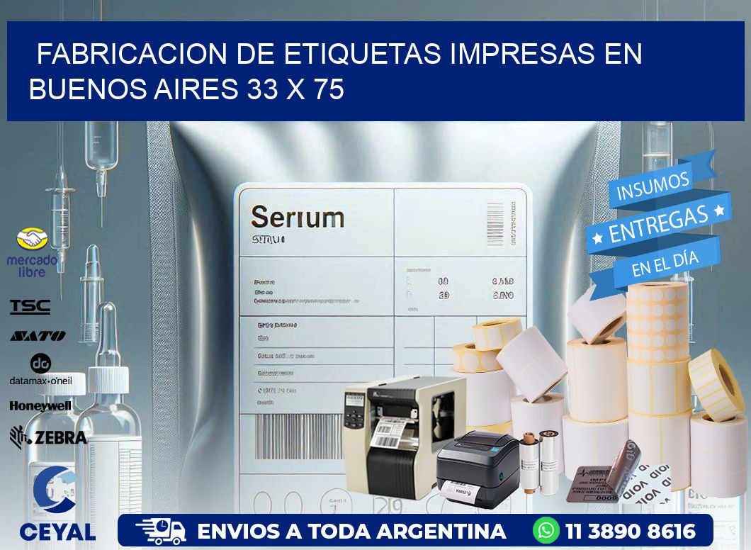 Fabricacion de Etiquetas Impresas en Buenos Aires 33 x 75