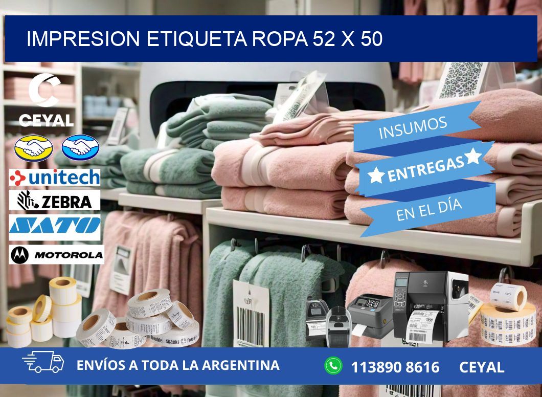 IMPRESION ETIQUETA ROPA 52 x 50