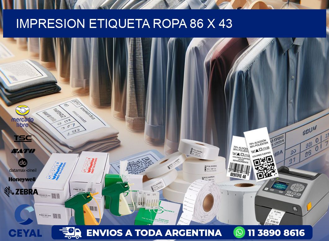 IMPRESION ETIQUETA ROPA 86 x 43