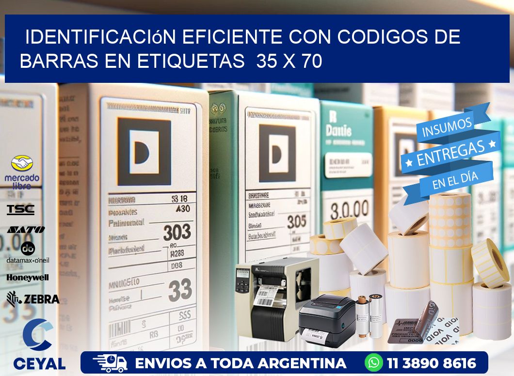 Identificación Eficiente con Codigos de Barras en Etiquetas  35 x 70