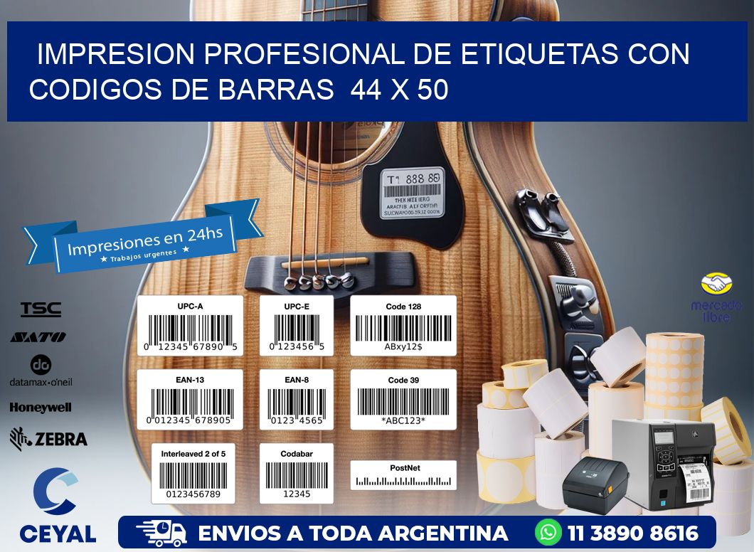 Impresion Profesional de Etiquetas con Codigos de Barras 44 x 50