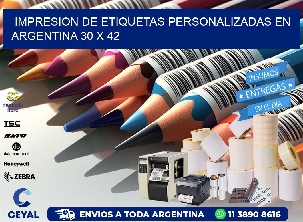 Impresion de Etiquetas Personalizadas en Argentina 30 x 42