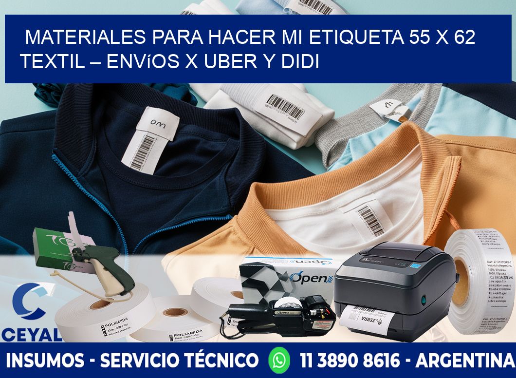 Materiales para hacer mi Etiqueta 55 x 62 textil – Envíos x Uber y DiDi