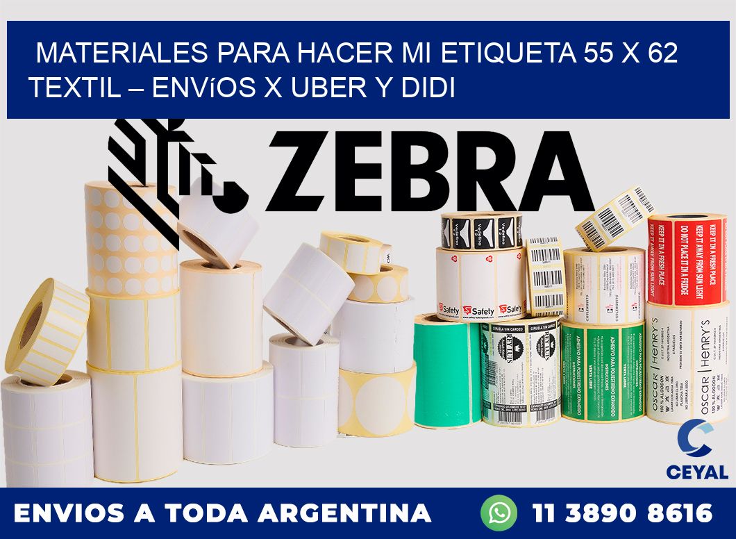 Materiales para hacer mi Etiqueta 55 x 62 textil – Envíos x Uber y DiDi