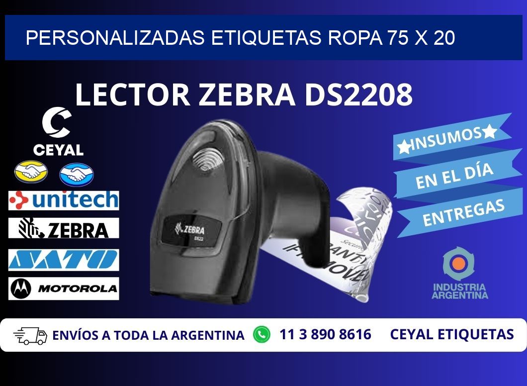 PERSONALIZADAS ETIQUETAS ROPA 75 x 20