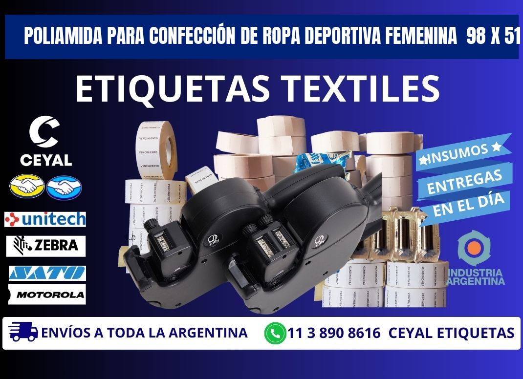 POLIAMIDA PARA CONFECCIÓN DE ROPA DEPORTIVA FEMENINA  98 x 51