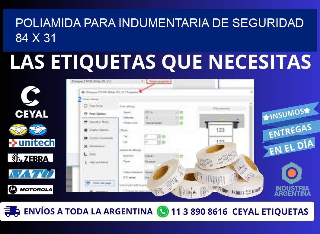 POLIAMIDA PARA INDUMENTARIA DE SEGURIDAD  84 x 31