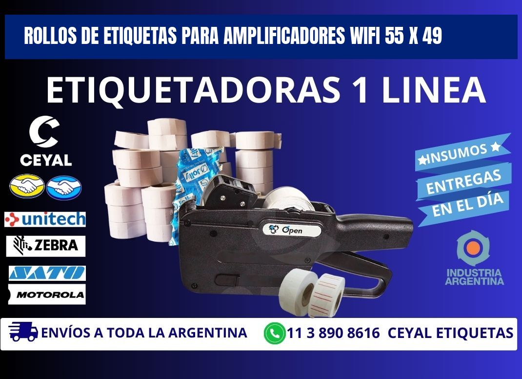 ROLLOS DE ETIQUETAS PARA AMPLIFICADORES WIFI 55 x 49