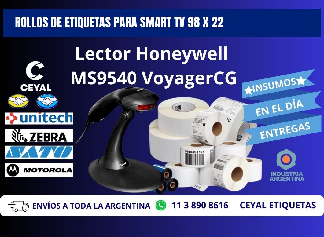 ROLLOS DE ETIQUETAS PARA SMART TV 98 x 22