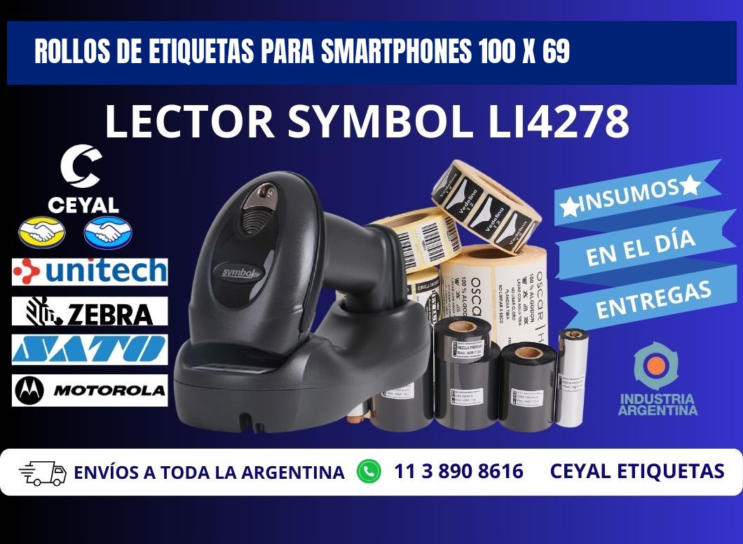 ROLLOS DE ETIQUETAS PARA SMARTPHONES 100 x 69