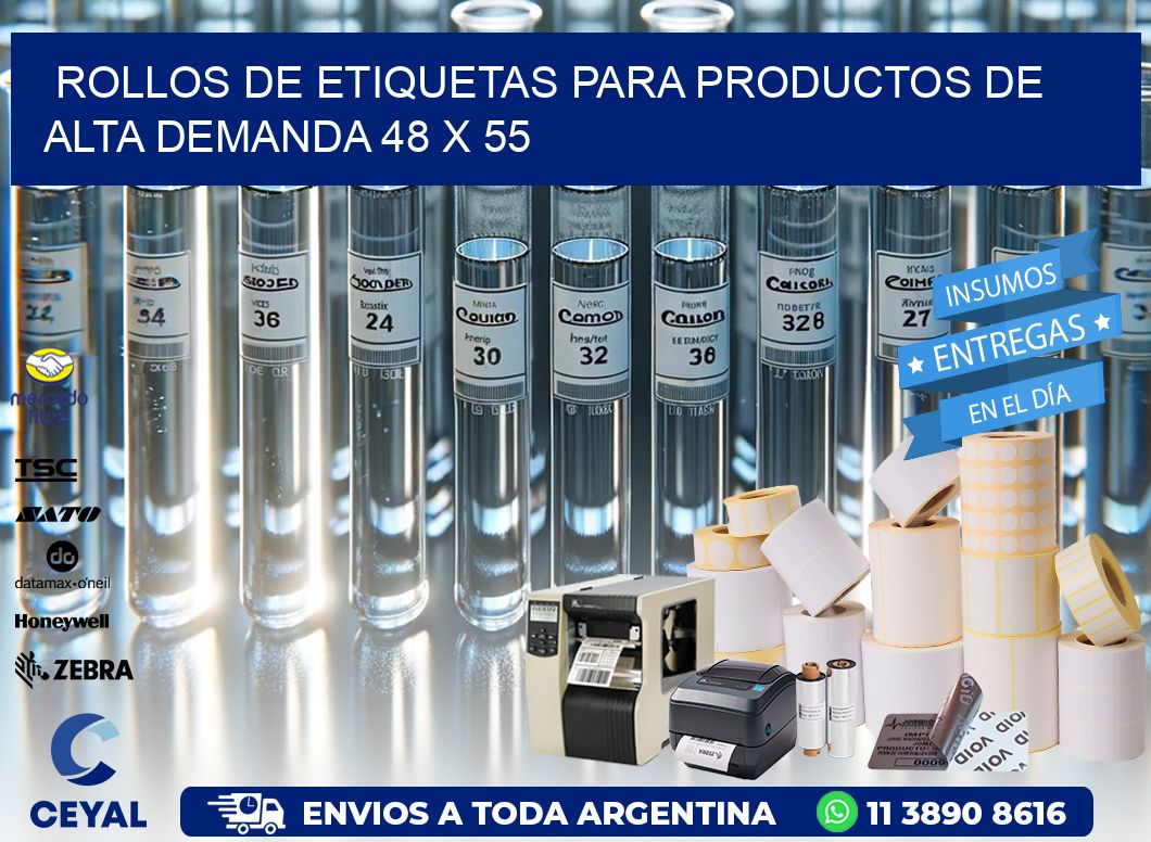 Rollos de Etiquetas para Productos de Alta Demanda 48 x 55