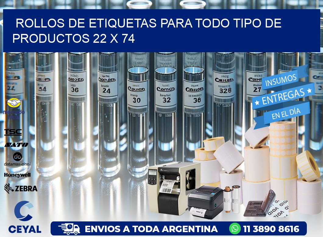 Rollos de Etiquetas para Todo Tipo de Productos 22 x 74