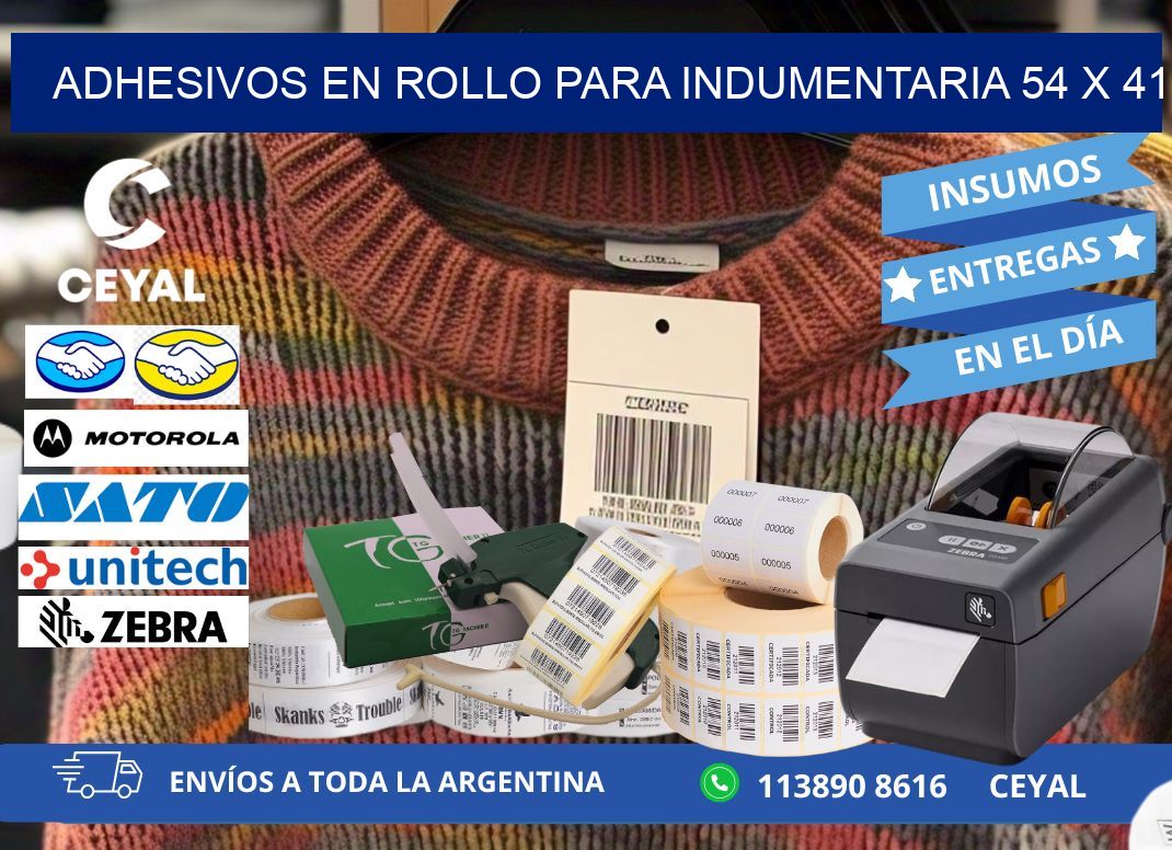 ADHESIVOS EN ROLLO PARA INDUMENTARIA 54 x 41