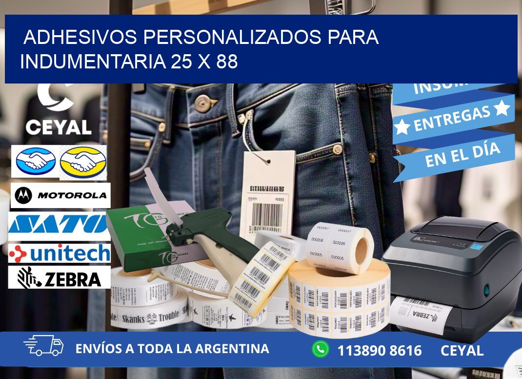 ADHESIVOS PERSONALIZADOS PARA INDUMENTARIA 25 x 88