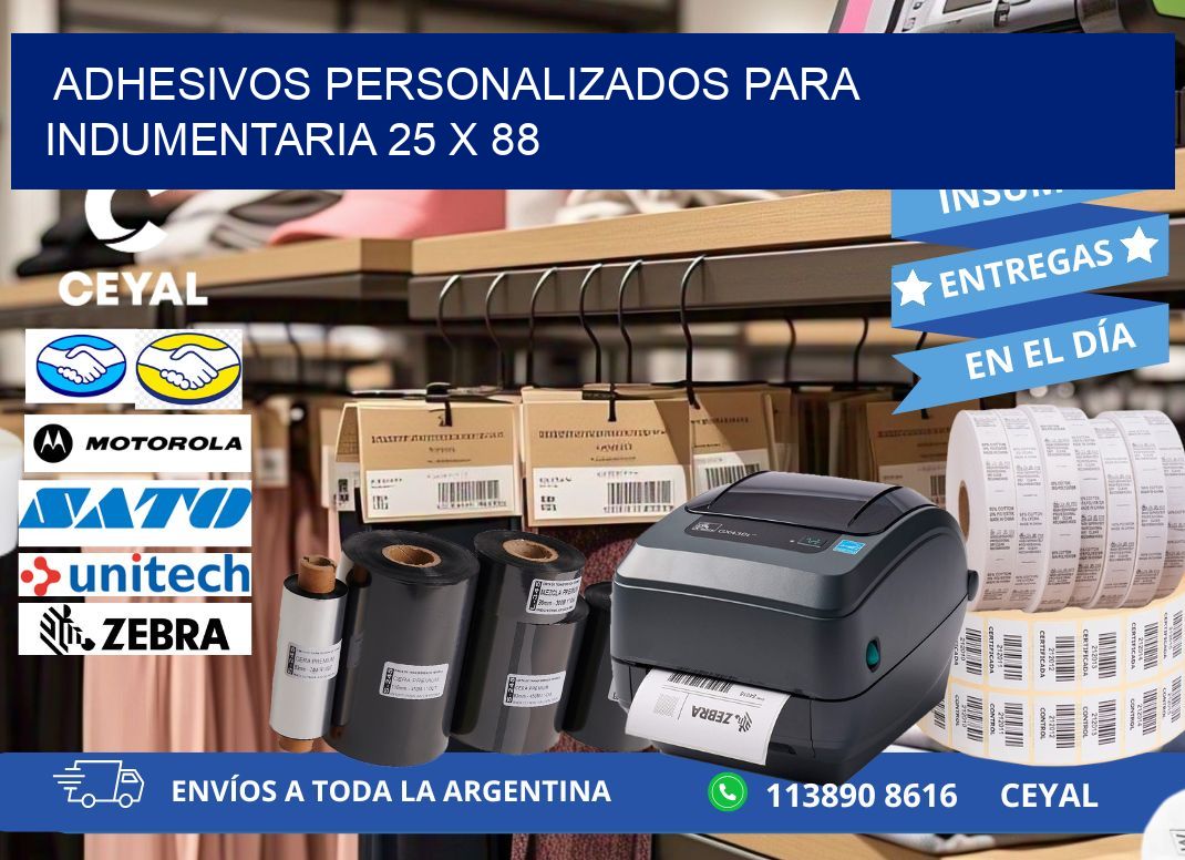ADHESIVOS PERSONALIZADOS PARA INDUMENTARIA 25 x 88