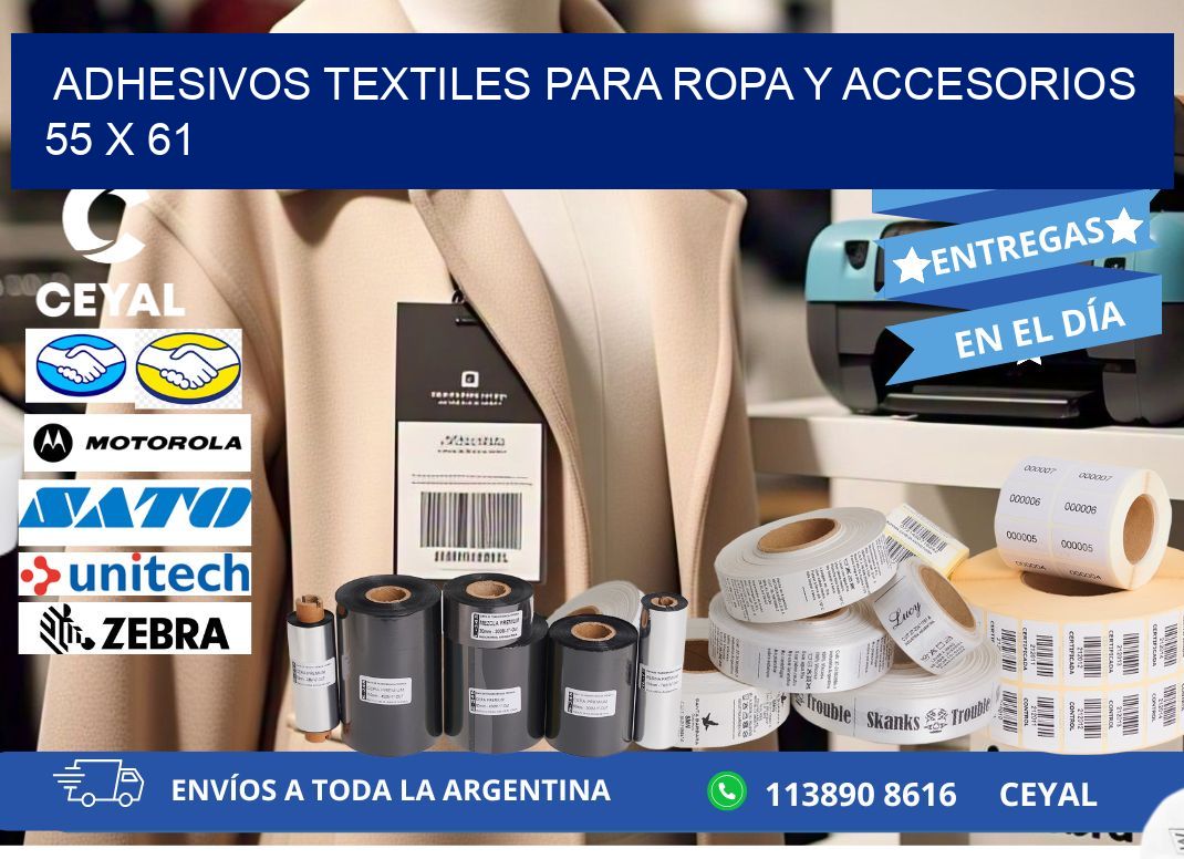 ADHESIVOS TEXTILES PARA ROPA Y ACCESORIOS 55 x 61