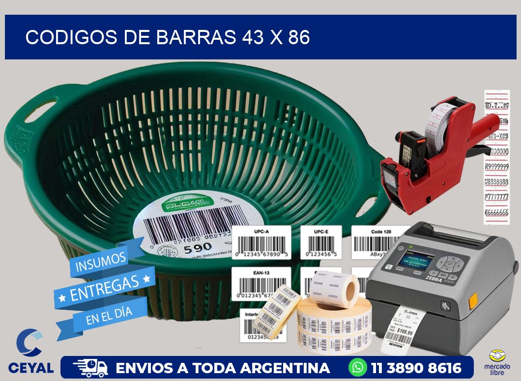 CODIGOS DE BARRAS 43 x 86