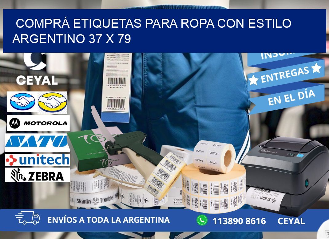 COMPRÁ ETIQUETAS PARA ROPA CON ESTILO ARGENTINO 37 x 79