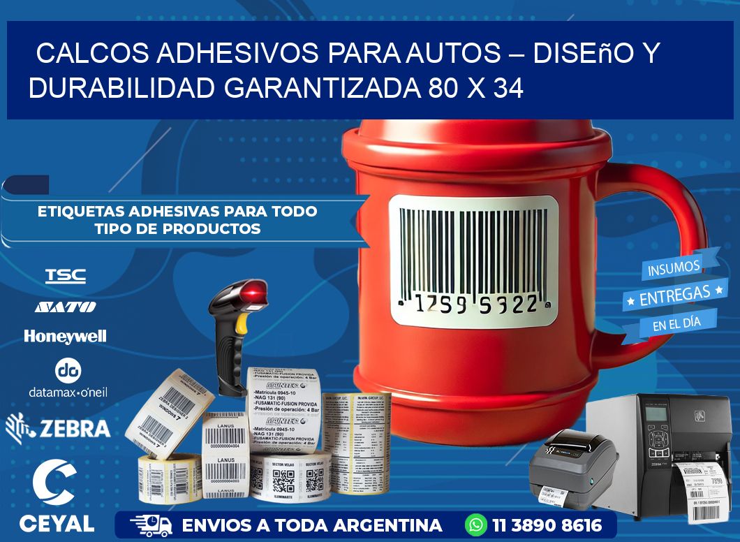 Calcos Adhesivos para Autos – Diseño y Durabilidad Garantizada 80 x 34