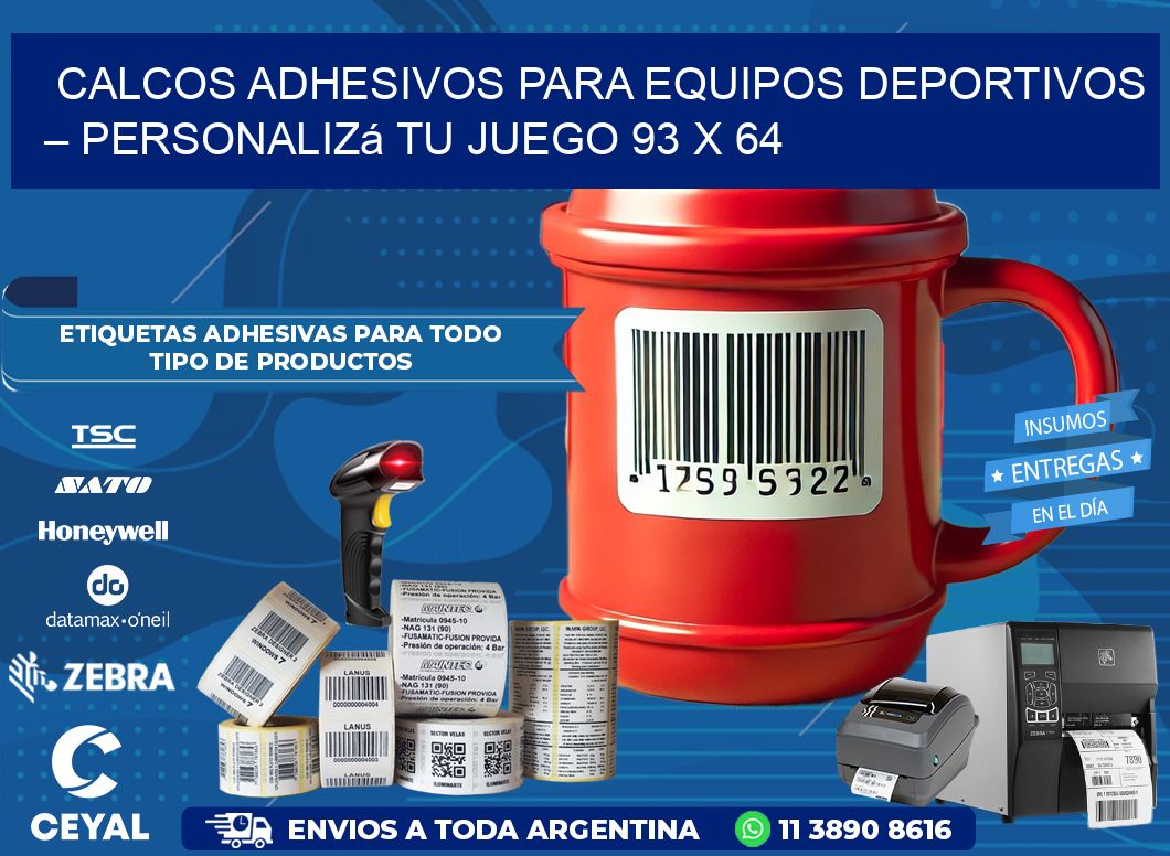 Calcos Adhesivos para Equipos Deportivos – Personalizá Tu Juego 93 x 64