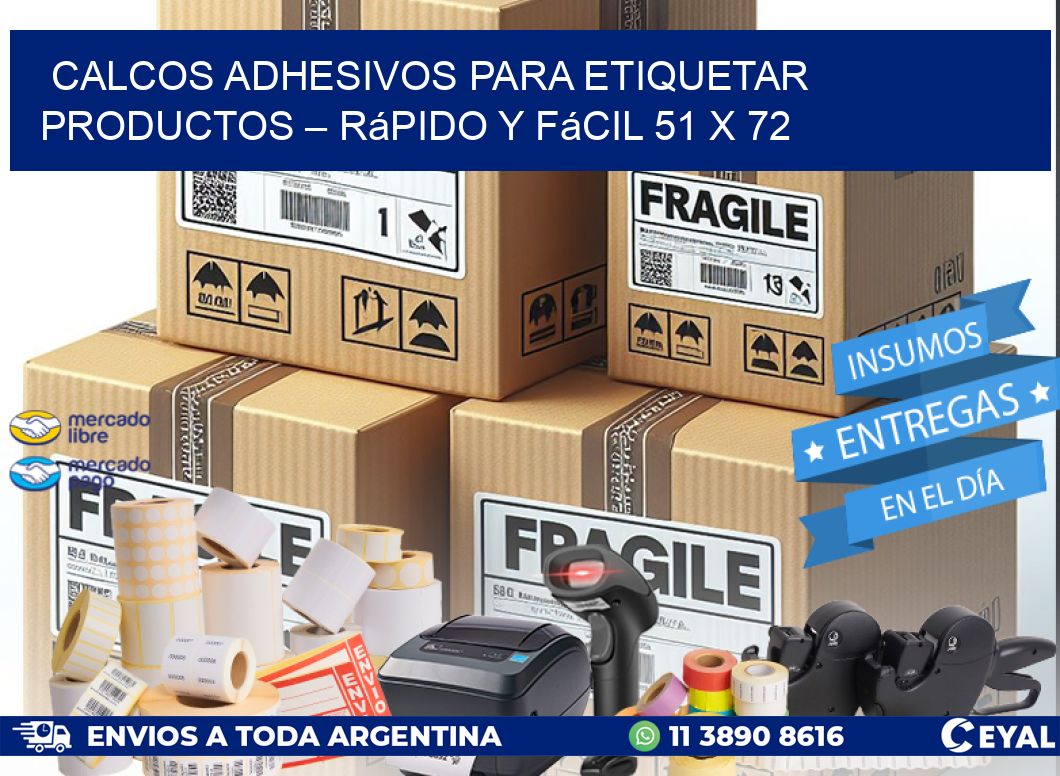 Calcos Adhesivos para Etiquetar Productos – Rápido y Fácil 51 x 72