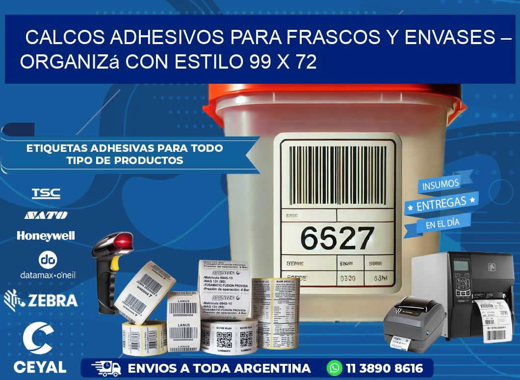 Calcos Adhesivos para Frascos y Envases – Organizá con Estilo 99 x 72