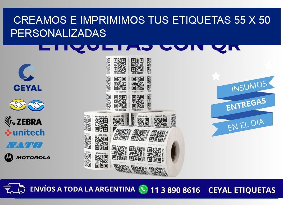 Creamos e Imprimimos tus Etiquetas 55 x 50 Personalizadas