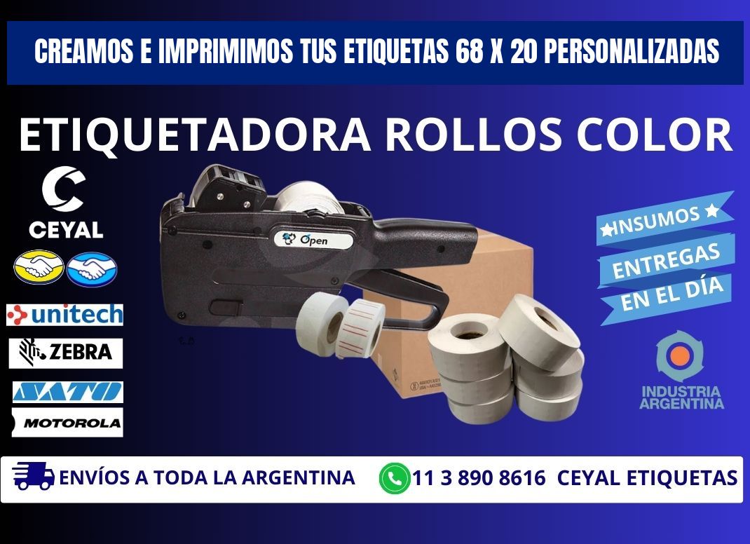Creamos e Imprimimos tus Etiquetas 68 x 20 Personalizadas