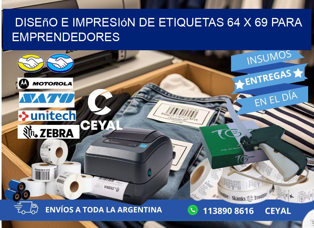 Diseño e Impresión de Etiquetas 64 x 69 para Emprendedores